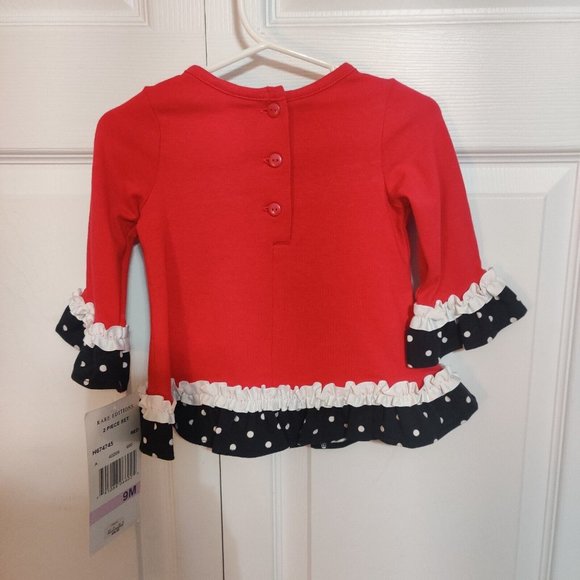 Rare Editions Girls 9M Snowman Christmas Red Top Long Sleeve Holiday NWT - Picture 5 of 7